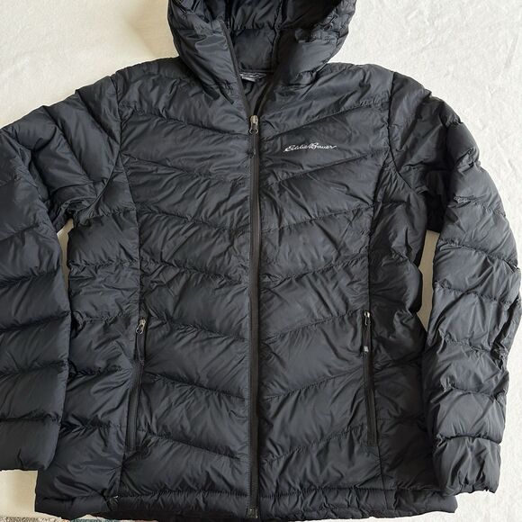 Eddie Bauer Coat Microlight Packable Down Puffer Hooded Jacket Women's Medium - Picture 3 of 6